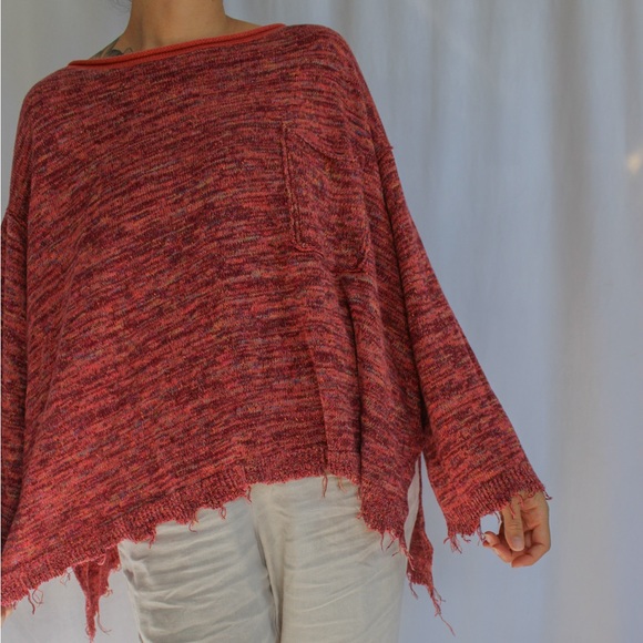 Free People Sweaters - Free People Distressed Hem Sweater size Large
